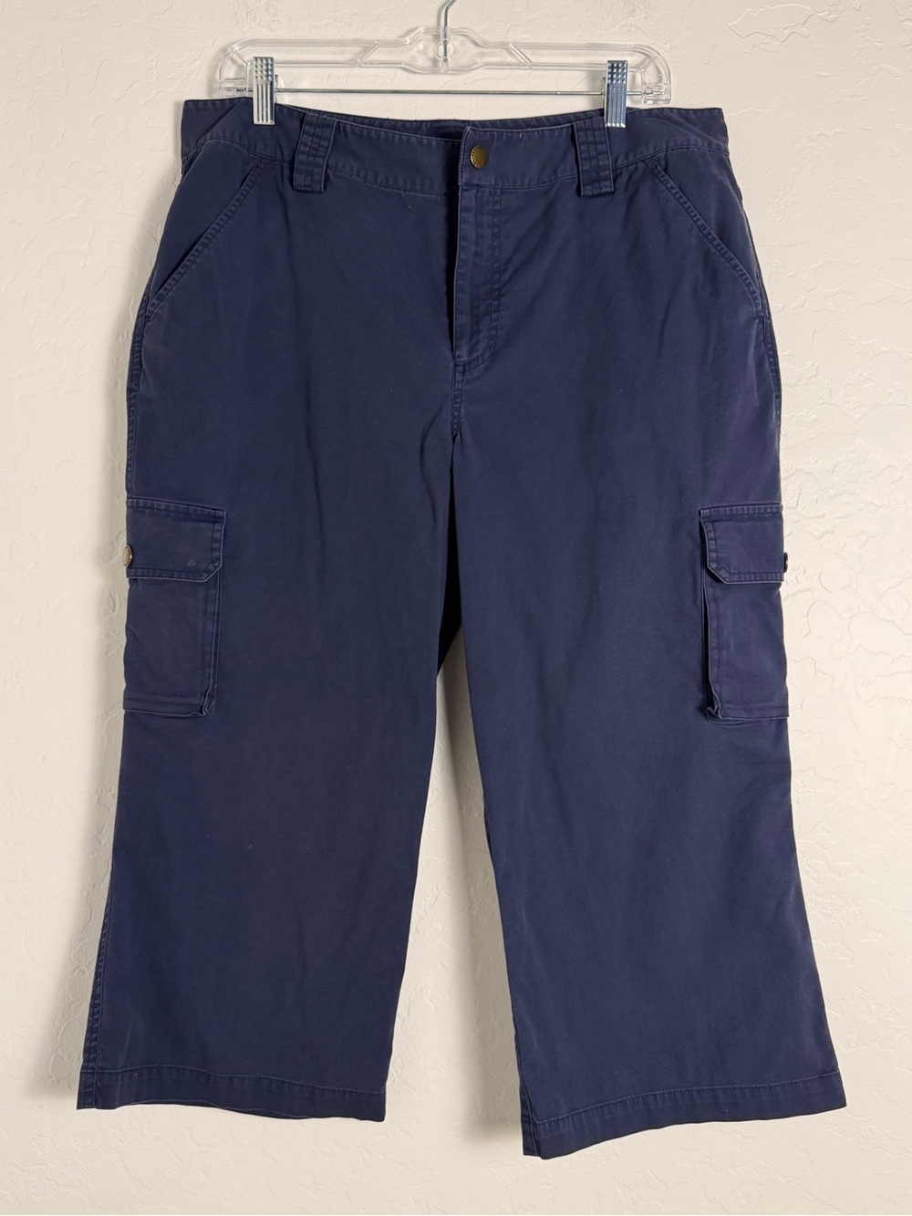 Lauren Ralph Lauren Womens Sz 12 Navy Cropped Cargo Pants - Utility Pocket Style